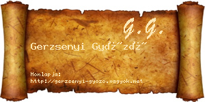 Gerzsenyi Győző névjegykártya